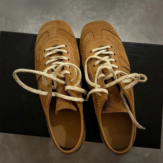 Real Leather German Training Shoes Women's Four Seasons 2025 Fashion Retro Crash Training Running Shoes Forrest Gump Shoes Women