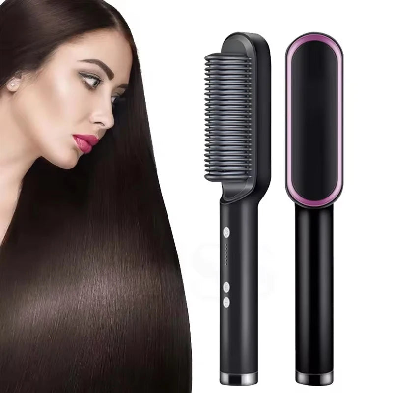 Professional Hair Comb Brush Beard Straightener Hair Straightener With Anti-Scald Feature Beard Straightener Comb