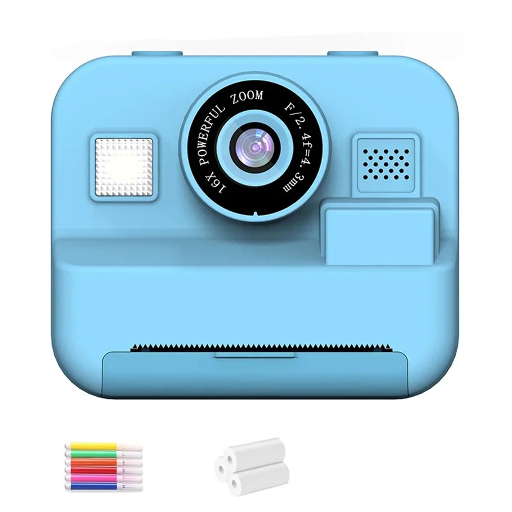 newInstant Print Camera With 32G Card Thermal Photo Printing Digital Children Camera Video Photography Educational Toy Kids Gift