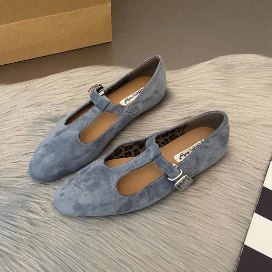 SUOJIALUN Autumn Women Flat Shoes Fashion Round Toe Slip On Ladies Elegant Mary Jane Shoes Soft Flat Heel Outdoor Dress Ballerin