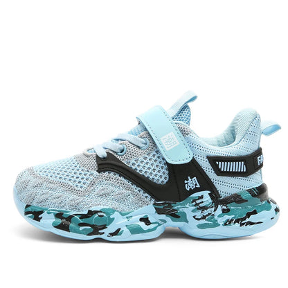 Childrens Sports Shoes Summer Running Mesh Breathable Anti Slip School Boys Exercise Jogging Shoes 2025 Fashion Four-color New