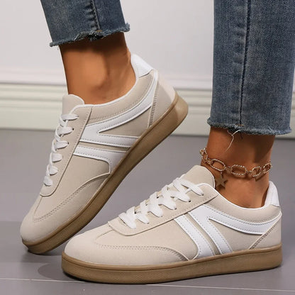 Women Sneakers 2024 Autumn New Luxury Flat Loafers Comfortable Lace-up Soft Female Sneakers Lightweight Outdoor Shoes for Women