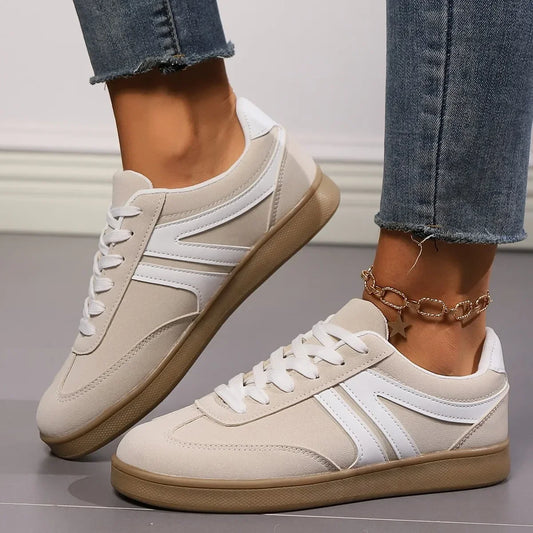 Women Sneakers 2024 Autumn New Luxury Flat Loafers Comfortable Lace-up Soft Female Sneakers Lightweight Outdoor Shoes for Women