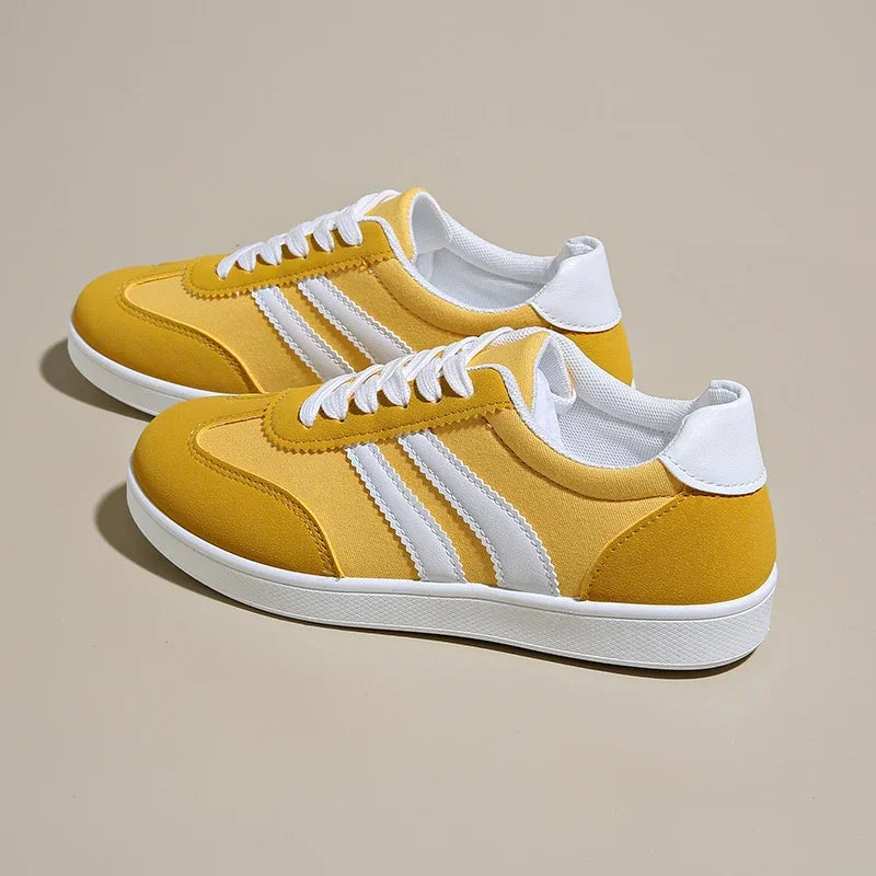 Women Tennis Sneakers Flats Ladies Fashion Mixed Colors Lace-up Vulcanized Shoes Spring Autumn Woman Outdoor Trainers Footwear