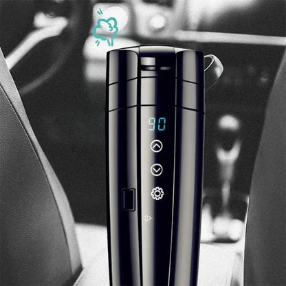 12V / 24V Stainless Steel Car Heating Intelligent Mug With Temperature Control Mug LED Display Temperature Coffee Tea Milk 400ML