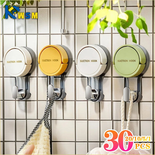 1-30PCS Suction Cup Hook Reusable Stronge Vacuum Bathroom Suction Cup Hooks Waterproof Towel Rack Clothes Hanger Hook Accessor