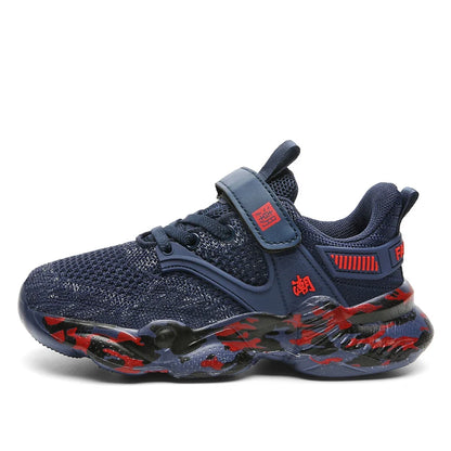Childrens Sports Shoes Summer Running Mesh Breathable Anti Slip School Boys Exercise Jogging Shoes 2025 Fashion Four-color New