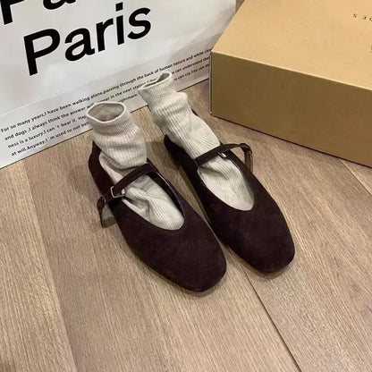 2025 Autumn Fashion Flat Ballet Shoes Women Shallow Ballet Leather Round Toe Female Ballerina Soft Moccasin Mary Janes Shoes