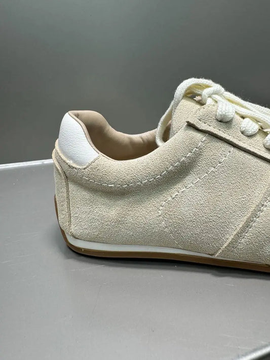 Asumer 2025 Newest Luxury Cow Suede Leather Women Sneakers Solid Color Flats Casual Shoes Fashion Flat Footwear Flat Sneakers