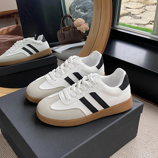 Women Tennis Sneakers Flats Ladies Fashion Mixed Colors Lace-up Vulcanized Shoes Spring Autumn Woman Outdoor Trainers Footwear