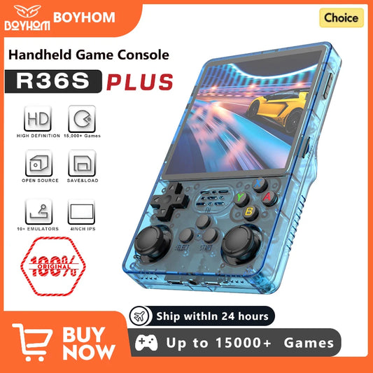 R36S R36Plus Retro Handheld Game Console Linux 64-bit System 4" IPS Screen RK3326 Portable Pocket Video Player For N64 PS1