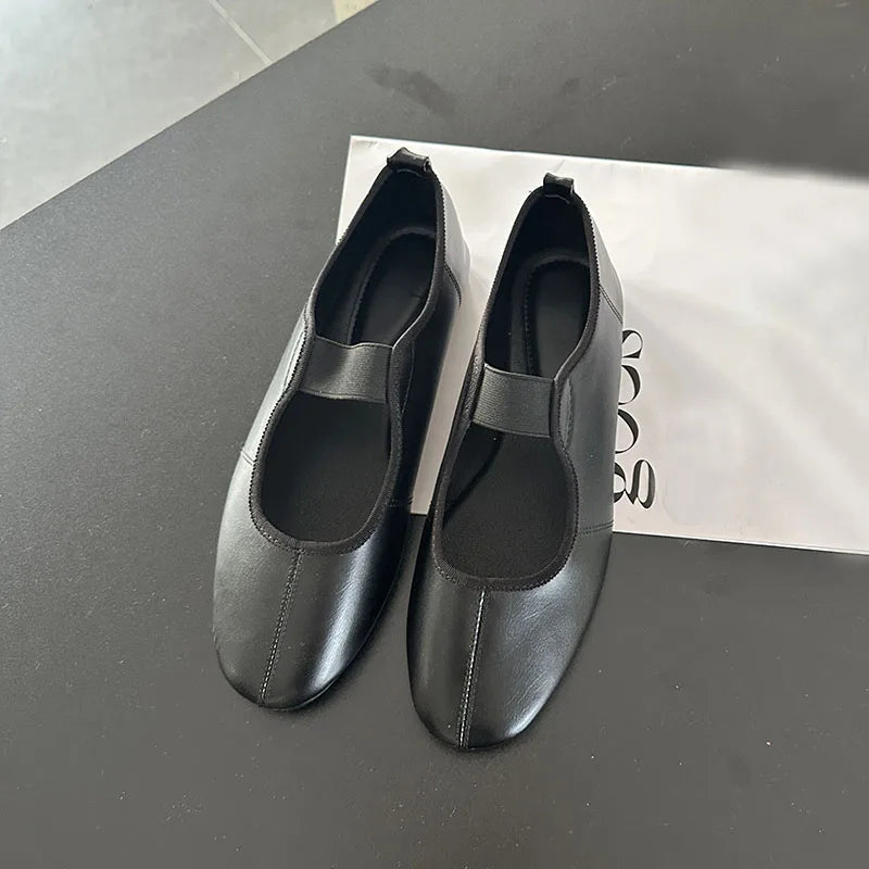 Female Soft Footwear Shallow Ladies Flats Mary Janes Shoes 2025 New Fashion Round Toe Women Ballet Flats Shoes Big Size 43
