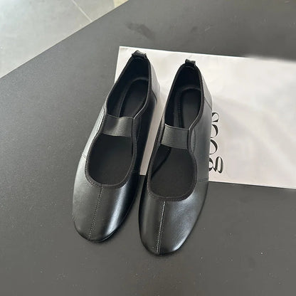 Female Soft Footwear Shallow Ladies Flats Mary Janes Shoes 2025 New Fashion Round Toe Women Ballet Flats Shoes Big Size 43