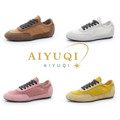 AIYUQI Women's Sneakers 2025 New Women's Moral Training Shoes Flat Non-slip Large-size Color-blocked Running Shoes For Women