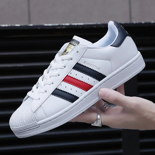 Summer Men's low-top Shoes New Korean Style All-match White Shoes Flat Sneakers Men's Trendy Sports Casual Shoes Breathable