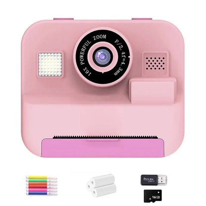newInstant Print Camera With 32G Card Thermal Photo Printing Digital Children Camera Video Photography Educational Toy Kids Gift