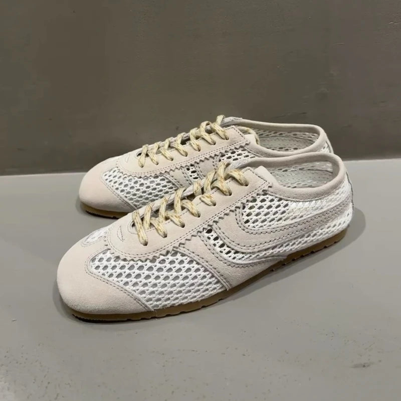Forrest Gump Shoes Women 2025 four-season genuine leather women's sneakers flat casual retro German training shoes