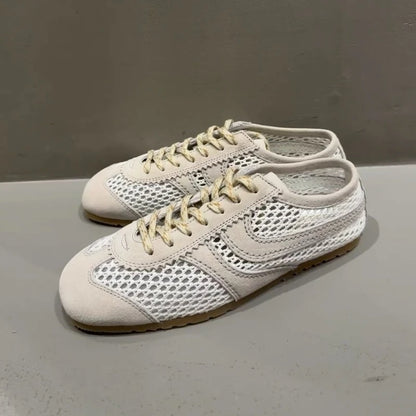 Forrest Gump Shoes Women 2025 four-season genuine leather women's sneakers flat casual retro German training shoes