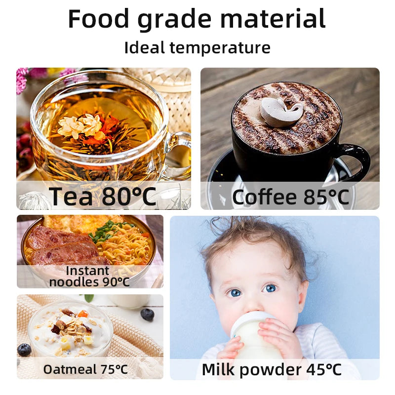 12V 24V Smart  Car Heating Cup Electric Kettle Stainless Steel Thermal Insulation Control Touch LCD Display Travel Coffee Mug