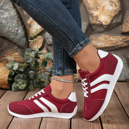 Outdoor Casual Flat Shoes Women Fashion Low-Top Sneakers Comfortable Anti-Slip Walking Shoes