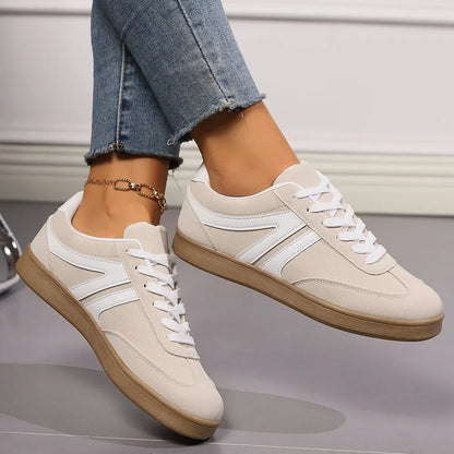 Women Sneakers 2024 Autumn New Luxury Flat Loafers Comfortable Lace-up Soft Female Sneakers Lightweight Outdoor Shoes for Women