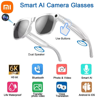Xiaomi 6K HD AI Smart Glasses Multifunctional Camera Chatgpt Bluetooth Call Voice Assistant Music Player AI Translation Glasses