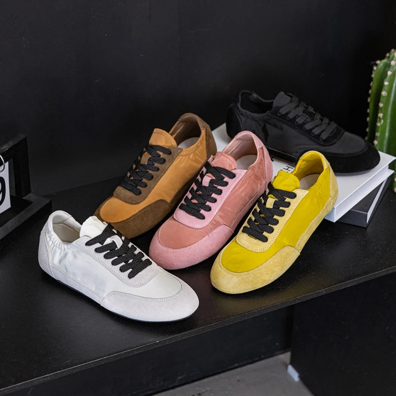 AIYUQI Women's Sneakers 2025 New Women's Moral Training Shoes Flat Non-slip Large-size Color-blocked Running Shoes For Women