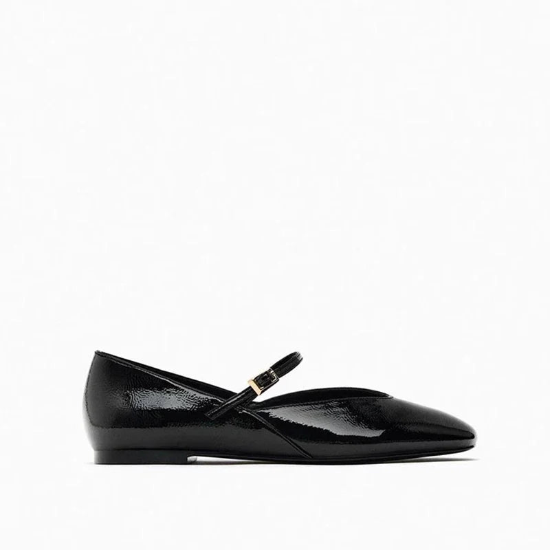 Spring Designer Red Women Ballet Shoes Casual Round Toe Flats Patent Leather Office Female Shoes