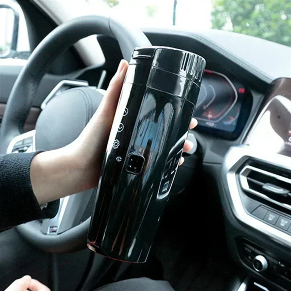 12V / 24V Stainless Steel Car Heating Intelligent Mug With Temperature Control Mug LED Display Temperature Coffee Tea Milk 400ML