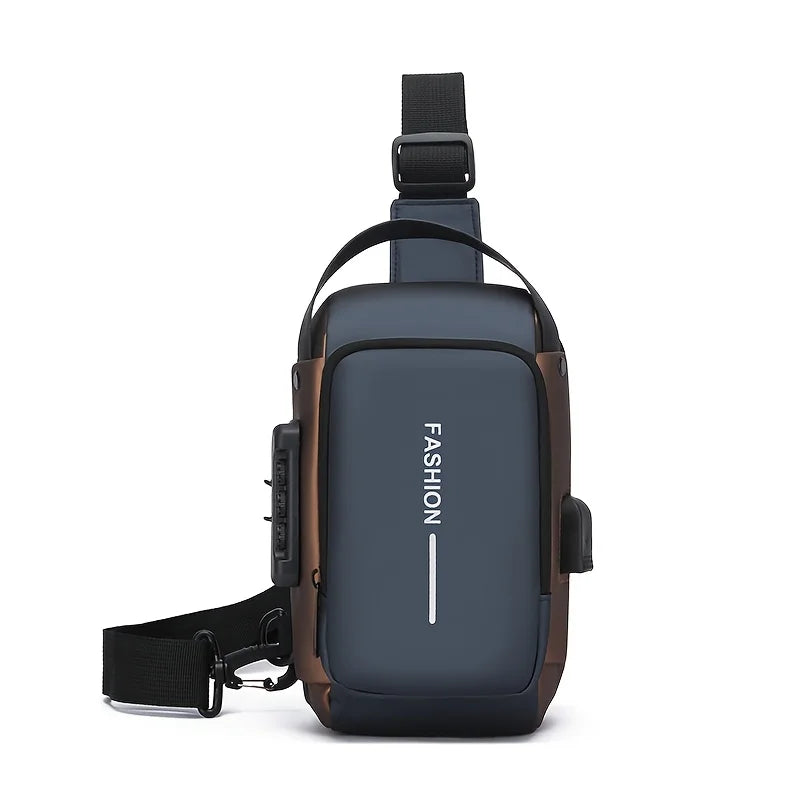 Stylish Men's Sling Bag - Durable Oxford Fabric, Crossbody Chest Pack with Phone Pocket, Zip Closure for Daily Commute