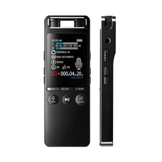 80GB Voice Recorder with Playback One Touch RecordingDigital Voice Recorders Device with 3072kbps HD Dual MicrophonePortable Voice Activated Recorders for Lectures Meetings Interviews